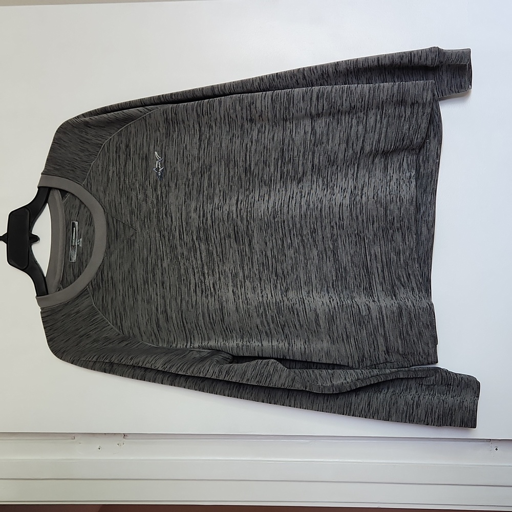 GREG NORMAN Crewneck Fleece Lined Sweater Heather Gray Long Sleeve Size XL